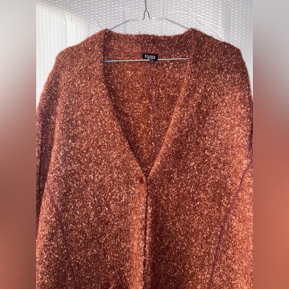 Eileen Fisher Alpaca Blend Long Cardigan Size L - Picture 2 of 9